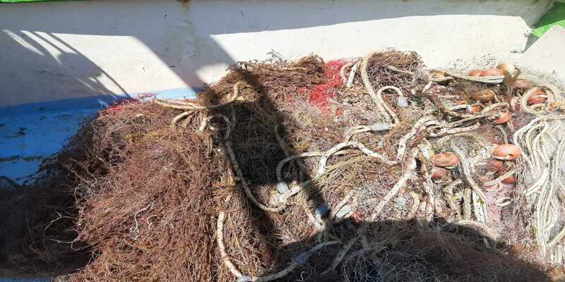 Nets removed from the seabed in Castro on 15 July 2020